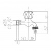 Faris - nástěnný ventil 1/2 &quot;, 100 mm, chrom 668